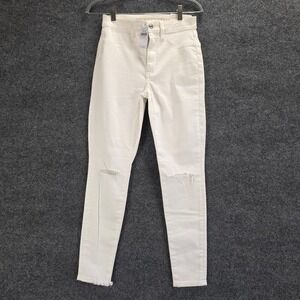 American Eagle Super Hi-Rise Jegging White Out Destroy Distressed Size 2 Short